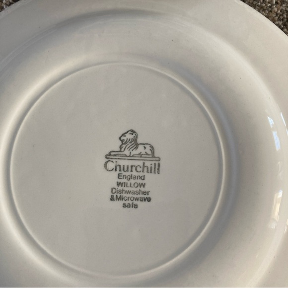 Churchill Blue Willow Dinner Luncheon Plates 9 1/2” Lot Set Of 2 Made In England - Picture 2 of 4